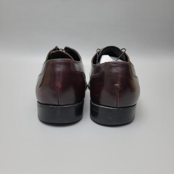 Florsheim Shoes Men's Size 10 D Cap Toe Lace Up Oxford Brown Burgundy Leather - Picture 13 of 15
